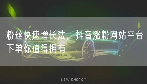 粉丝快速增长法，抖音涨粉网站平台下单你值得拥有
