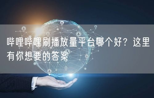 哔哩哔哩刷播放量平台哪个好？这里有你想要的答案