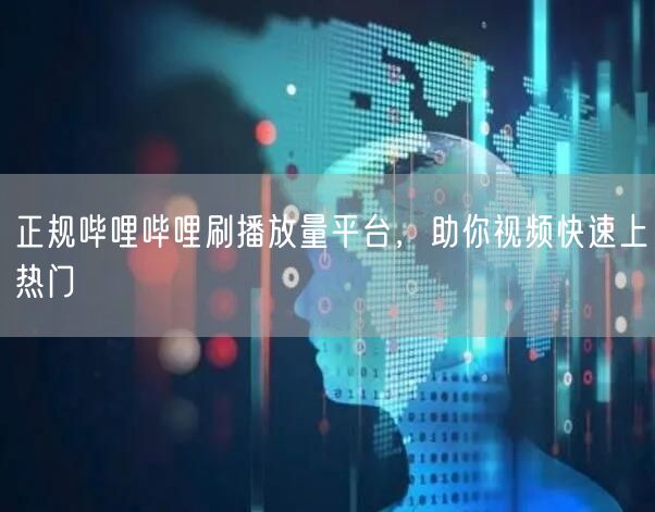 正规哔哩哔哩刷播放量平台，助你视频快速上热门