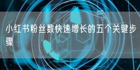 小红书粉丝数快速增长的五个关键步骤