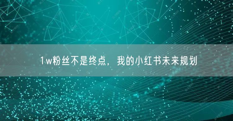 1w粉丝不是终点，我的小红书未来规划
