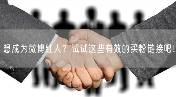 想成为微博红人？试试这些有效的买粉链接吧！